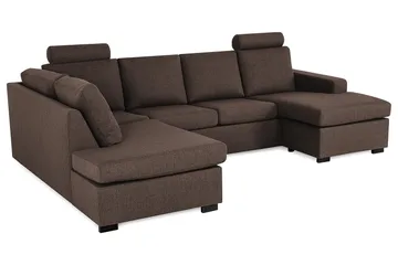 Crazy 4-personers Venstrevendt U-formet Large Sofa med Chaiselong i Stof - Brun - Møbler - Sofaer - U Sofa