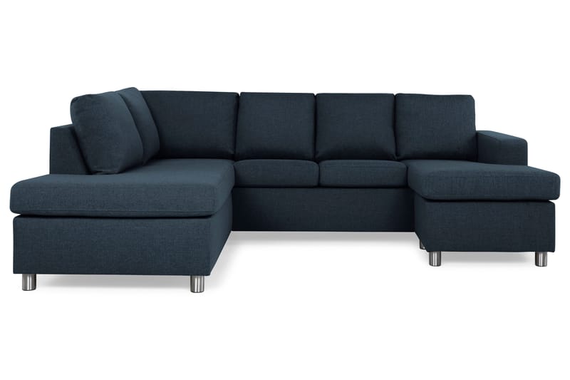 Crazy 4-personers Venstrevendt U-formet Large Sofa med Chaiselong i Stof, Mørkeblå