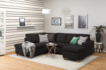 Crazy 4-personers Venstrevendt U-formet Large Sofa med Chaiselong i Stof - Antracit - Møbler - Sofaer - U Sofa