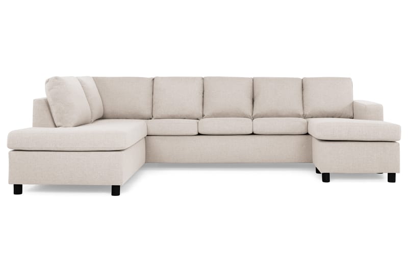 Crazy 5-personers Venstrevendt U-formet Sofa med Chaiselong i Stof - Beige - Møbler - Sofaer - U Sofa