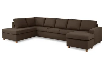 Crazy 5-personers Venstrevendt U-formet X-Large Sofa med Chaiselong i Stof - Brun - Møbler - Sofaer - U Sofa