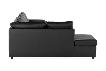 Crazy 5-personers Venstrevendt U-formet X-Large Sofa med Chaiselong i Kunstlæder - Sort - Møbler - Sofaer - Lædersofaer