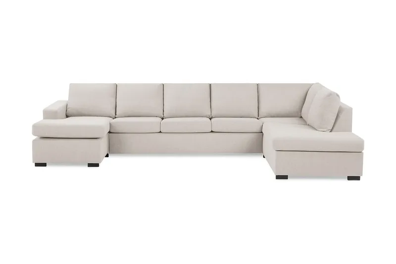 Crazy 5-personers Højrevendt U-formet X-Large Sofa med Chaiselong i Stof, Beige