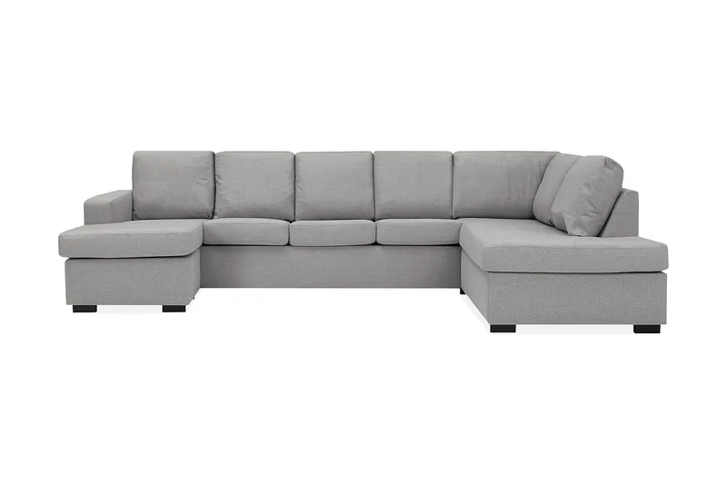 Crazy 5-personers Højrevendt U-formet X-Large Sofa med Chaiselong i Stof, Grå
