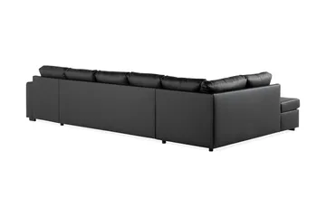 Crazy 5-personers Venstrevendt U-formet X-Large Sofa med Chaiselong i Kunstlæder - Sort - Møbler - Sofaer - Lædersofaer