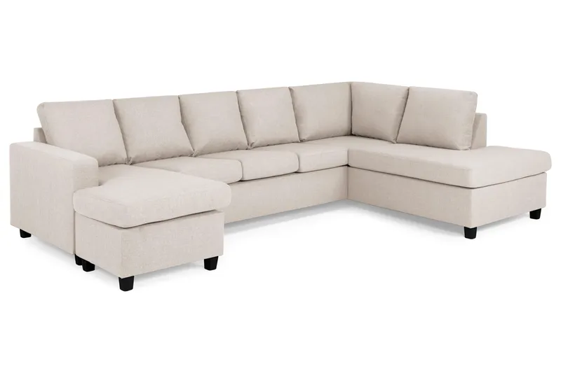 Crazy 5-personers Højrevendt U-formet X-Large Sofa med Chaiselong i Stof - Beige - Møbler - Sofaer - U Sofa