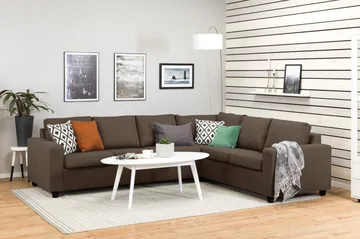 Crazy 5-personers Vendbar L-formet Large Hjørnesofa i Stof - Brun - Møbler - Sofaer - Hjørnesofa