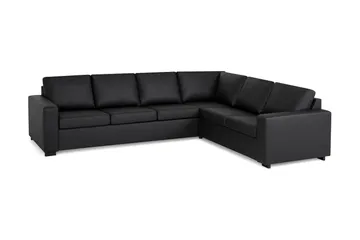 Crazy 5-personers Vendbar L-formet Large Hjørnesofa i Kunstlæder - Sort - Møbler - Sofaer - Lædersofaer
