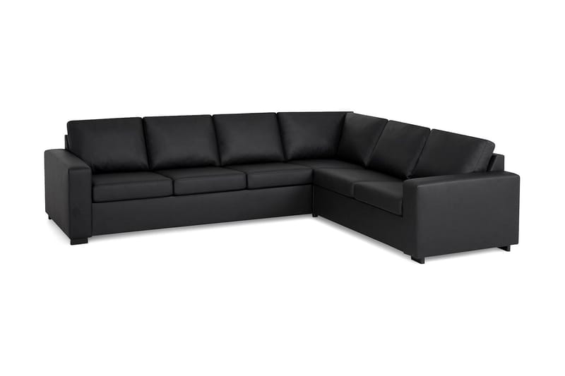 Crazy 5-personers Vendbar L-formet Large Hjørnesofa i Kunstlæder - Sort - Møbler - Sofaer - Lædersofaer