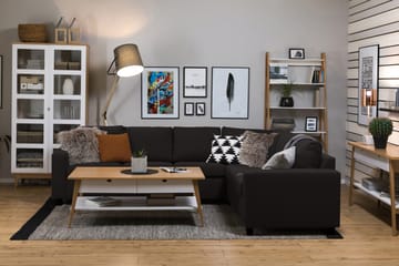 Crazy 5-personers Vendbar L-formet Large Hjørnesofa i Stof - Antracit - Møbler - Sofaer - Hjørnesofa