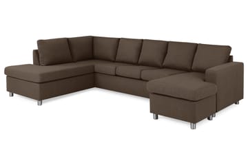 Crazy 5-personers Venstrevendt U-formet Sofa med Chaiselong i Stof - Brun - Møbler - Sofaer - U Sofa