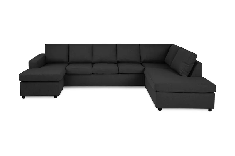 Crazy 5-personers Højrevendt U-formet X-Large Sofa med Chaiselong i Stof, Antracit