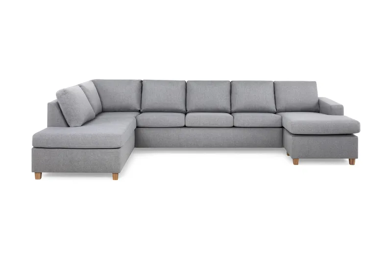 Crazy 5-personers Venstrevendt U-formet X-Large Sofa med Chaiselong i Stof, Grå