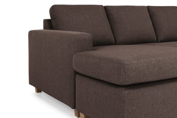 Crazy 5-personers Højrevendt U-formet X-Large Sofa med Chaiselong i Stof - Brun - Møbler - Sofaer - U Sofa