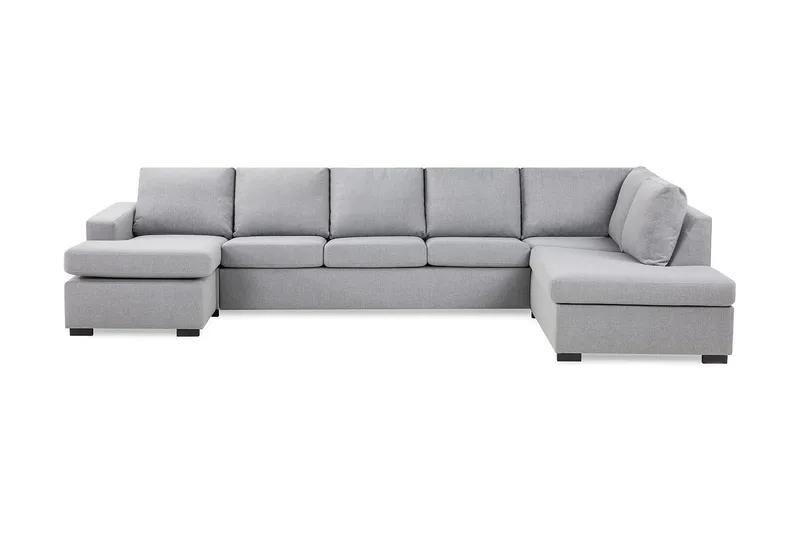 Crazy 5-personers Højrevendt U-formet X-Large Sofa med Chaiselong i Stof, Grå