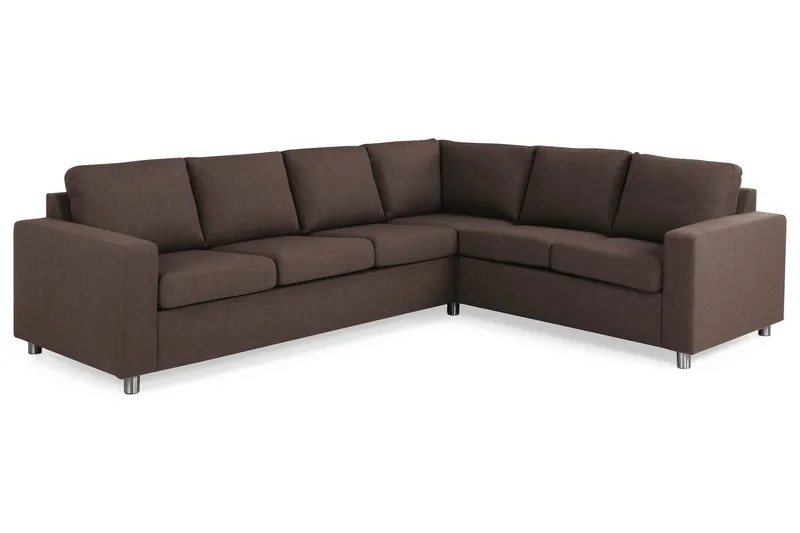 Crazy 5-personers Vendbar L-formet Large Hjørnesofa i Stof - Brun - Møbler - Sofaer - Hjørnesofa
