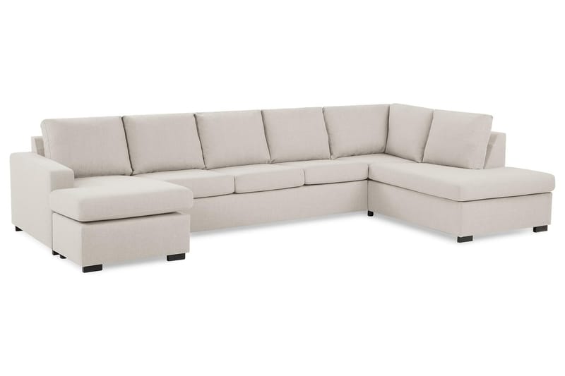 Crazy 5-personers Højrevendt U-formet X-Large Sofa med Chaiselong i Stof - Beige - Møbler - Sofaer - U Sofa