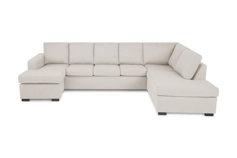 Crazy 5-personers Højrevendt U-formet X-Large Sofa med Chaiselong i Stof, Beige