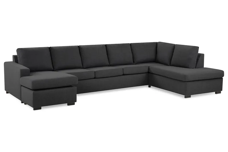 Crazy 5-personers Højrevendt U-formet X-Large Sofa med Chaiselong i Stof - Mørkegrå - Møbler - Sofaer - U Sofa