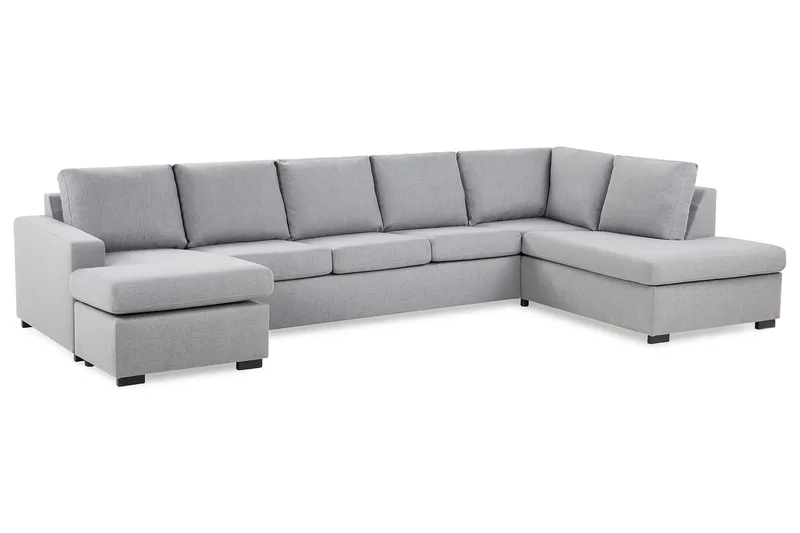 Crazy 5-personers Højrevendt U-formet X-Large Sofa med Chaiselong i Stof - Grå - Møbler - Sofaer - U Sofa