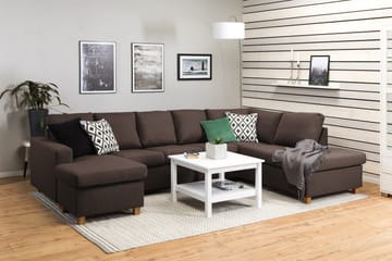 Crazy 5-personers Højrevendt U-formet X-Large Sofa med Chaiselong i Stof - Brun - Møbler - Sofaer - U Sofa