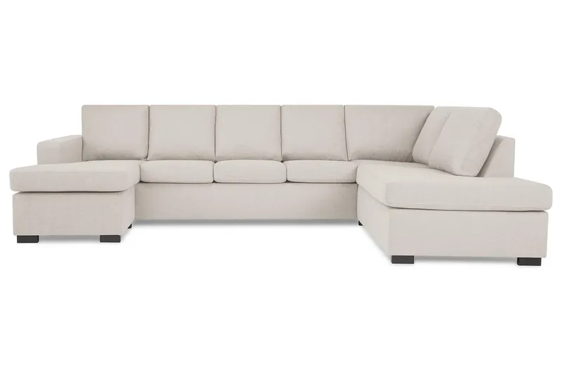 Crazy 5-personers Højrevendt U-formet X-Large Sofa med Chaiselong i Stof - Beige - Møbler - Sofaer - U Sofa