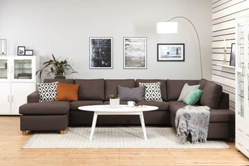 Crazy 5-personers Højrevendt U-formet X-Large Sofa med Chaiselong i Stof - Brun - Møbler - Sofaer - U Sofa