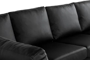 Crazy 5-personers Venstrevendt U-formet X-Large Sofa med Chaiselong i Kunstlæder - Sort - Møbler - Sofaer - Lædersofaer