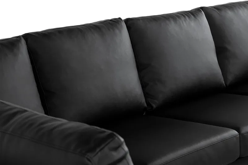 Crazy 5-personers Venstrevendt U-formet X-Large Sofa med Chaiselong i Kunstlæder - Sort - Møbler - Sofaer - Lædersofaer