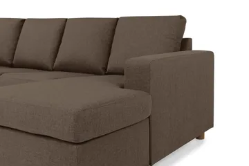 Crazy 5-personers Venstrevendt U-formet X-Large Sofa med Chaiselong i Stof - Brun - Møbler - Sofaer - U Sofa