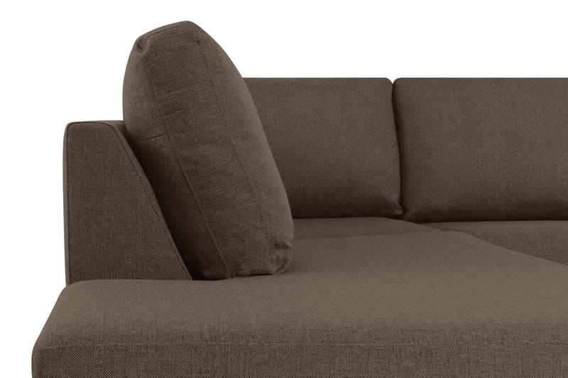 Crazy 5-personers Venstrevendt U-formet X-Large Sofa med Chaiselong i Stof - Brun - Møbler - Sofaer - U Sofa