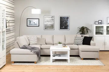 Crazy 5-personers Venstrevendt U-formet Sofa med Chaiselong i Stof - Beige - Møbler - Sofaer - U Sofa