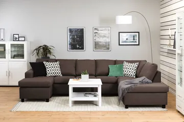 Crazy 5-personers Højrevendt U-formet X-Large Sofa med Chaiselong i Stof - Brun - Møbler - Sofaer - U Sofa