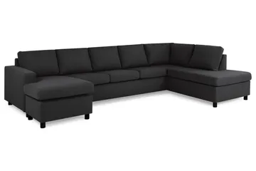 Crazy 5-personers Højrevendt U-formet X-Large Sofa med Chaiselong i Stof - Antracit - Møbler - Sofaer - U Sofa
