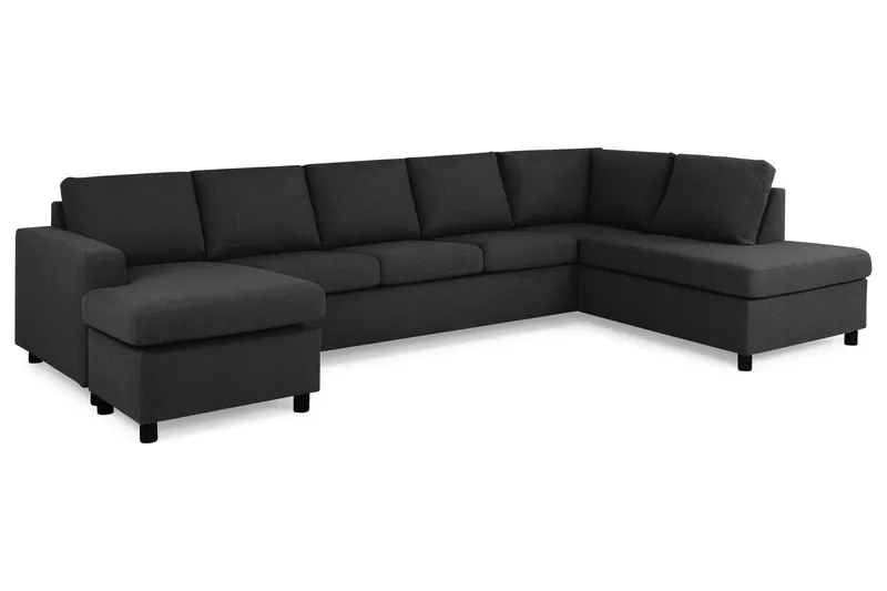 Crazy 5-personers Højrevendt U-formet X-Large Sofa med Chaiselong i Stof - Antracit - Møbler - Sofaer - U Sofa