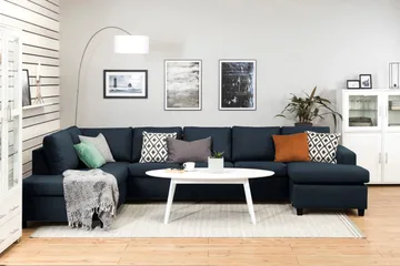 Crazy 5-personers Venstrevendt U-formet X-Large Sofa med Chaiselong i Stof - Mørkeblå - Møbler - Sofaer - U Sofa