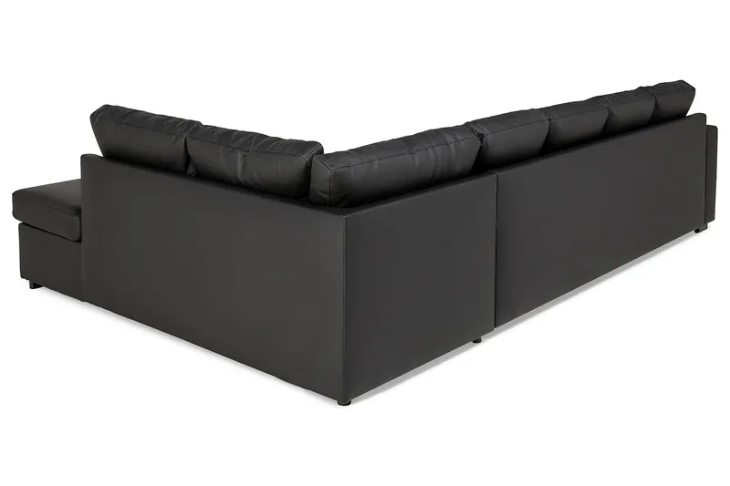 Crazy 5-personers Højrevendt U-formet X-Large Sofa med Chaiselong i Kunstlæder - Sort - Møbler - Sofaer - Lædersofaer