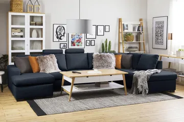 Crazy 5-personers Venstrevendt U-formet X-Large Sofa med Chaiselong i Stof - Mørkeblå - Møbler - Sofaer - U Sofa