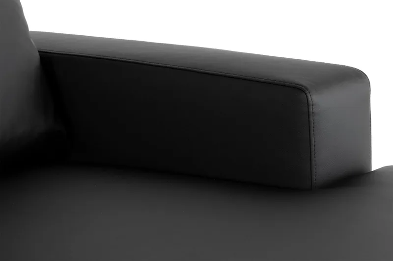 Crazy 5-personers Venstrevendt U-formet X-Large Sofa med Chaiselong i Kunstlæder - Sort - Møbler - Sofaer - Lædersofaer