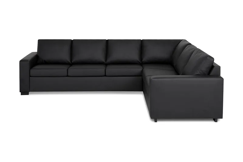 Crazy 5-personers Vendbar L-formet Large Hjørnesofa i Kunstlæder, Sort