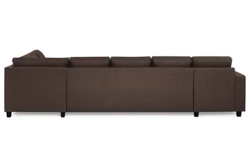 Crazy 5-personers Højrevendt U-formet X-Large Sofa med Chaiselong i Stof - Brun - Møbler - Sofaer - U Sofa