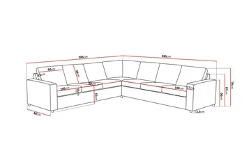 Crazy 6-personers Vendbar L-formet X-Large Hjørnesofa i Stof - Antracit - Møbler - Sofaer - Hjørnesofa