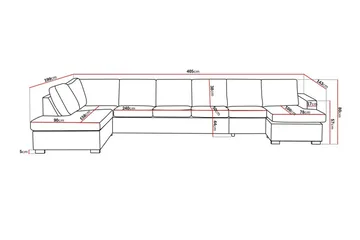 Crazy 6-personers Venstrevendt U-formet XX-Large Sofa med Divan og Chaiselong i Stof - Beige - Møbler - Sofaer - U Sofa