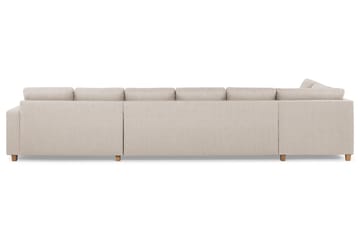 Crazy 6-personers Venstrevendt U-formet XX-Large Sofa med Divan og Chaiselong i Stof - Beige - Møbler - Sofaer - U Sofa