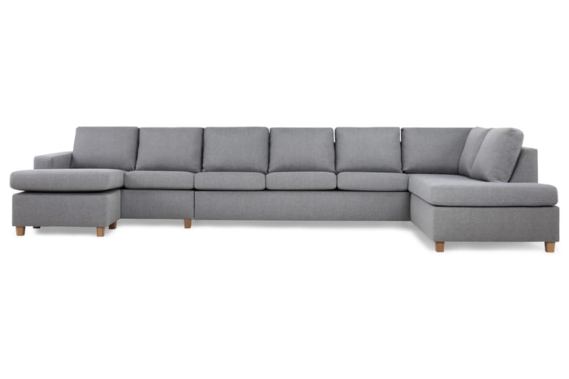 Crazy 6-personers Højrevendt U-formet XX-Large Sofa med Chaiselong i Stof - Grå - Møbler - Sofaer - U Sofa