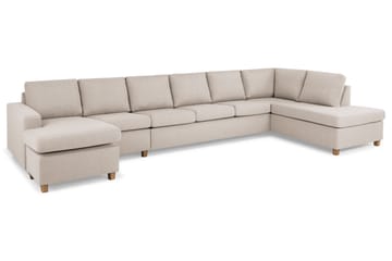 Crazy 6-personers Højrevendt U-formet XX-Large Sofa med Chaiselong i Stof - Beige - Møbler - Sofaer - U Sofa