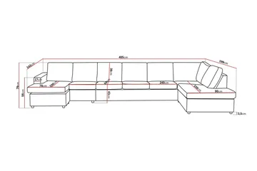 Crazy 6-personers Højrevendt U-formet XX-Large Sofa med Chaiselong i Stof - Antracit - Møbler - Sofaer - U Sofa