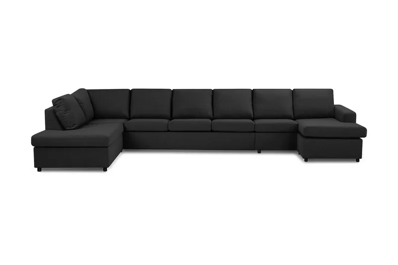 Crazy 6-personers Venstrevendt U-formet XX-Large Sofa med Divan og Chaiselong i Stof - Antracit - Møbler - Sofaer - U Sofa