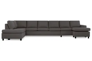 Crazy 6-personers Venstrevendt U-formet XX-Large Sofa med Divan og Chaiselong i Stof - Mørkegrå - Møbler - Sofaer - U Sofa