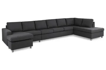 Crazy 6-personers Højrevendt U-formet XX-Large Sofa med Chaiselong i Stof - Mørkegrå - Møbler - Sofaer - U Sofa